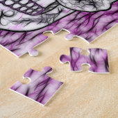 Dag van de dode suikerschedel - Roze en Paars 1,0 Legpuzzel (Zijkant)