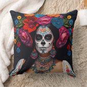 Dag van de Dode Suikerschedel Rozen 2 kanten Kussen (Deken)