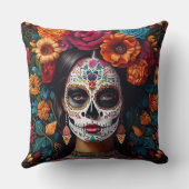 Dag van de Dode Suikerschedel Rozen 2 kanten Kussen (Achterkant)