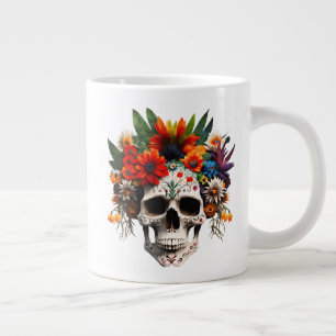 Dag van de Dode Suikerschedel Rozen Grote Koffiekop