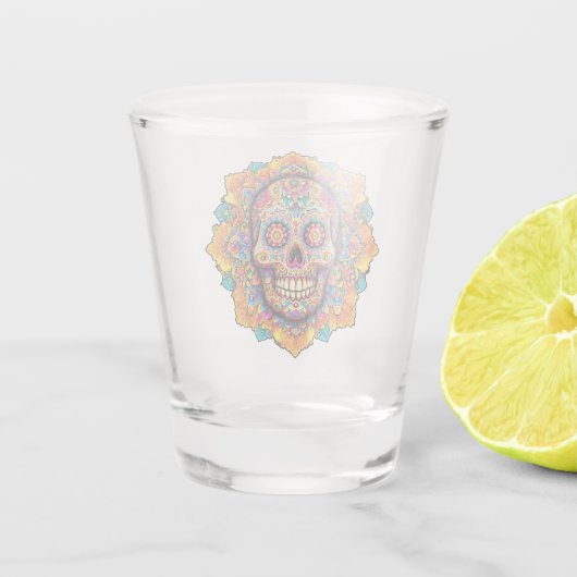 Dag van de dode suikerschedel shot glas (Achterkant)