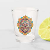 Dag van de dode suikerschedel shot glas (Voorkant)
