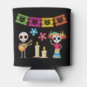 Dag van de Dode Suikerschedel Skeletten Blikjeskoeler (Achterkant)