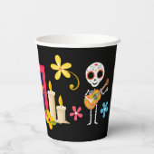 Dag van de Dode Suikerschedel Skeletten Papieren Bekers (Achterkant)