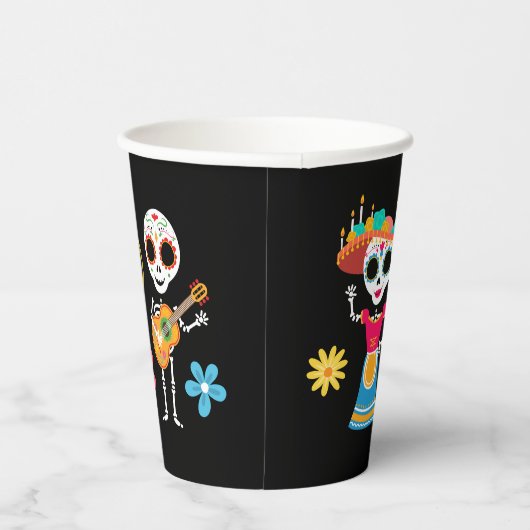 Dag van de Dode Suikerschedel Skeletten Papieren Bekers (Rechts)