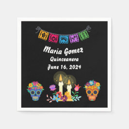 Dag van de Dode Suikerschedel Skeletten Servet