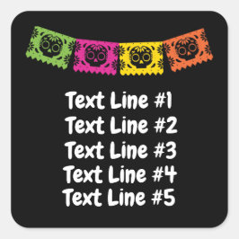 Dag van de Dode Suikerschedel Skeletten Vierkante Sticker