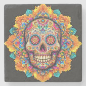 Dag van de dode suikerschedel stenen onderzetter (Voorkant)