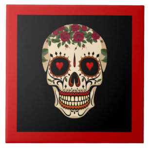 Dag van de dode suikerschedel tegeltje