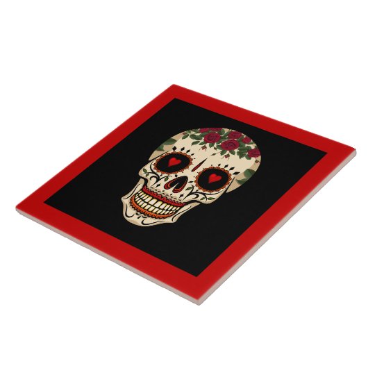 Dag van de dode suikerschedel tegeltje (Zijkant)