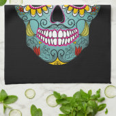 Dag van de dode suikerschedel theedoek (Gevouwen)