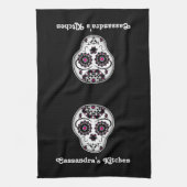  dag van de dode suikerschedel theedoek (Verticaal)