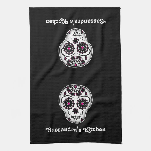  dag van de dode suikerschedel theedoek (Verticaal)