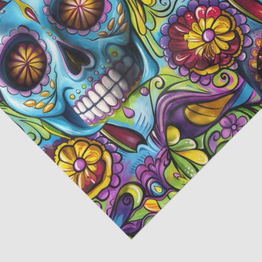 Dag van de dode suikerschedel tissuepapier (Detail)