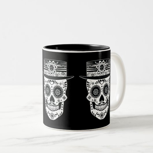 Dag van de dode suikerschedel tweekleurige koffiemok (Voorkant rechts)