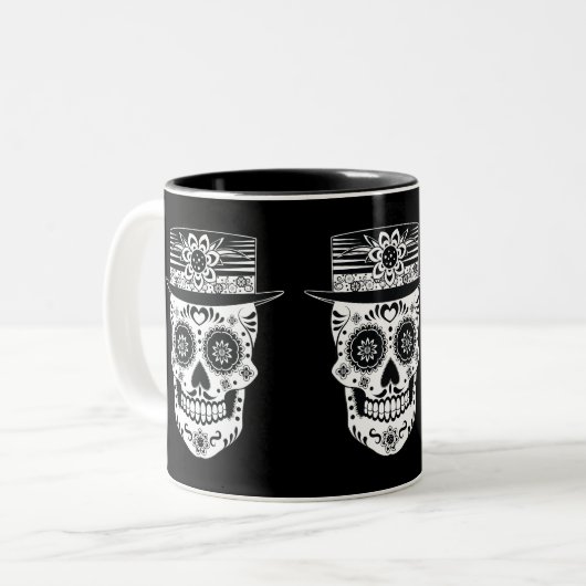 Dag van de dode suikerschedel tweekleurige koffiemok (Voorkant links)