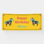 Dag van de dode suikerschedel Unicorn Long Banner (Horizontaal)