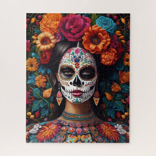 Dag van de Dode Suikerschedel Verborgen Naam Legpuzzel (Verticaal)