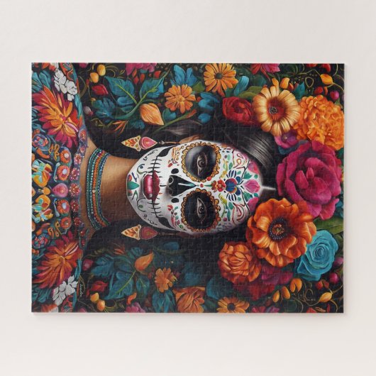 Dag van de Dode Suikerschedel Verborgen Naam Legpuzzel (Horizontaal)