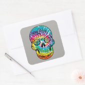 Dag van de dode suikerschedel vierkante sticker (Envelop)