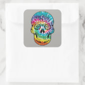 Dag van de dode suikerschedel vierkante sticker (Tas)