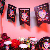 Dag van de dode suikerschedel vlaggetjes