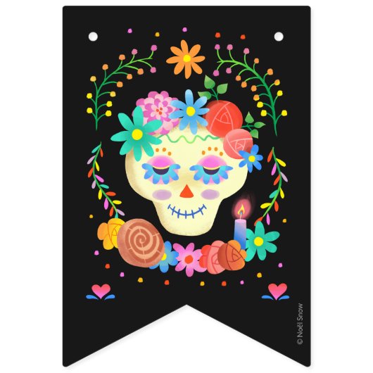 Dag van de dode suikerschedel vlaggetjes (Eerste vlag)