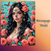 Dag van de Dode Suikerschedel Vrouw Weefselpapier Tissuepapier