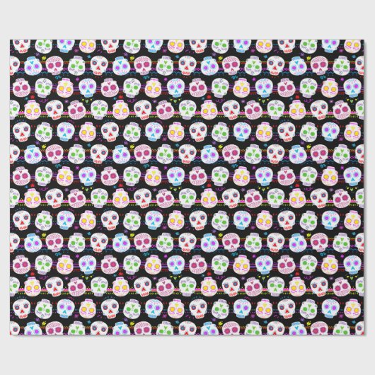Dag van de dode suikerschedels cadeaupapier (Vlak)