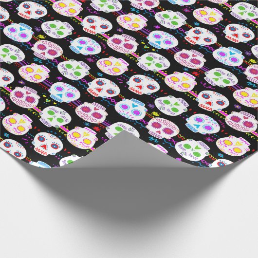 Dag van de dode suikerschedels cadeaupapier (Hoek)