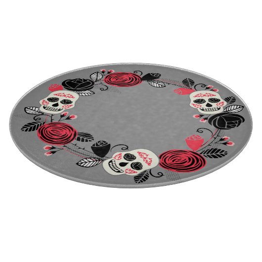 Dag van de Dode Suikerschedels Krans Snijplank (Hoek)