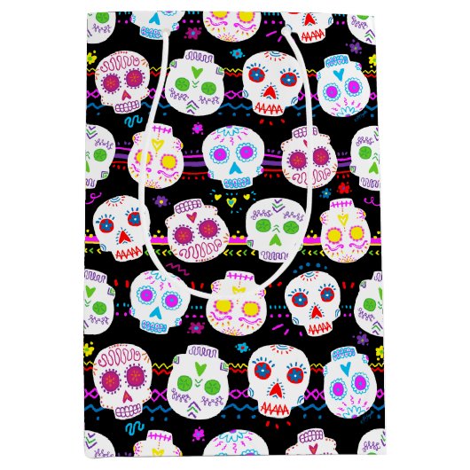 Dag van de dode suikerschedels medium cadeauzakje (Voorkant)