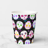 Dag van de dode suikerschedels papieren bekers (Achterkant)