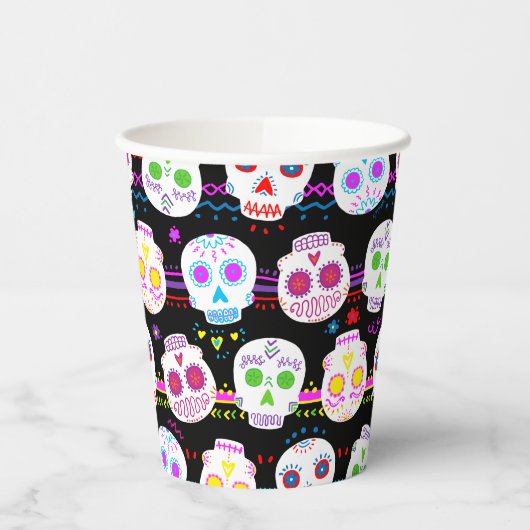 Dag van de dode suikerschedels papieren bekers (Links)