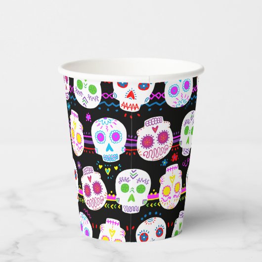 Dag van de dode suikerschedels papieren bekers (Rechts)