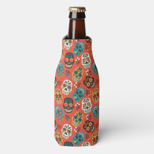 Dag van de Dode Suikerschedels, sinaasappel Flesjeskoeler (Fles Voorkant)