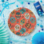 Dag van de Dode Suikerschedels, sinaasappel Papieren Bordje (Feest)