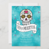 Dag van de Dode Suikerschedels Turquoise ID725 Kaart (Voorkant)