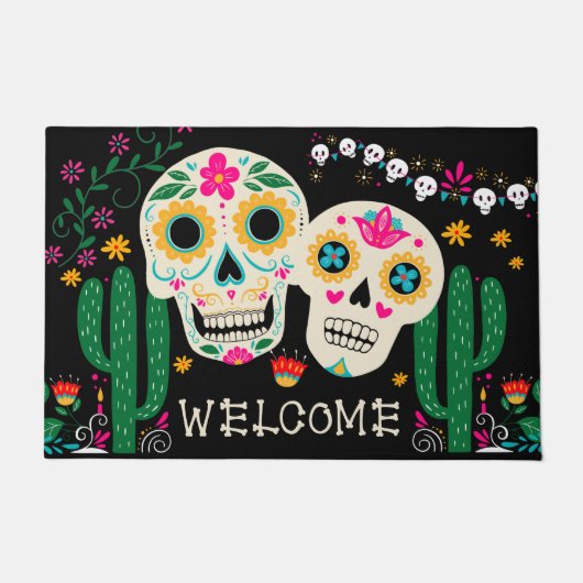 Dag van de Dode Suikerschedels Welkom Deurmat (Voorkant)