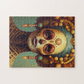 Dag van de dode-suikerschedelvrouw legpuzzel (Horizontaal)