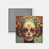 Dag van de dode-suikerschedelvrouw magneet (Voorkant / Achterkant)