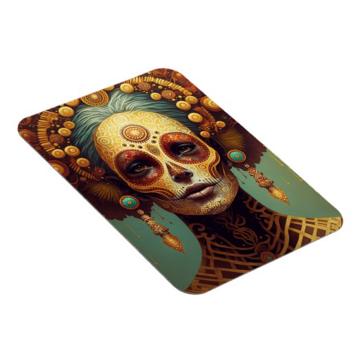 Dag van de dode-suikerschedelvrouw magneet (Rechterzijde)