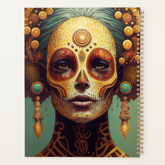 Dag van de dode-suikerschedelvrouw planner (Achterkant)