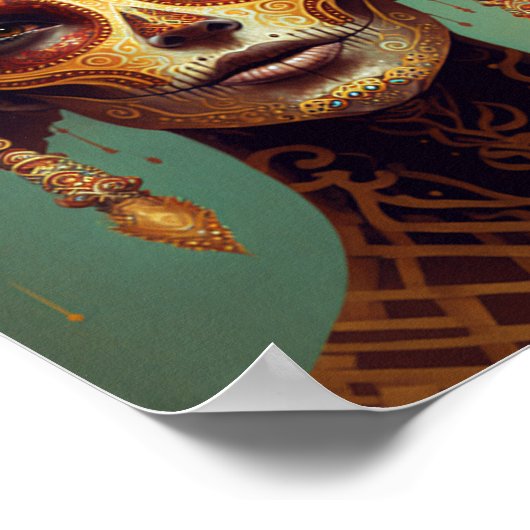 Dag van de dode-suikerschedelvrouw poster (Hoek)