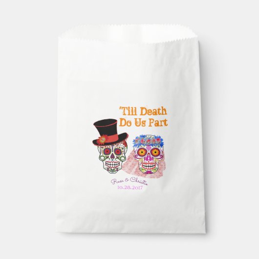 Dag van de dode-suikerstroopper-bride- en -bruidep bedankzakje (Voorkant)