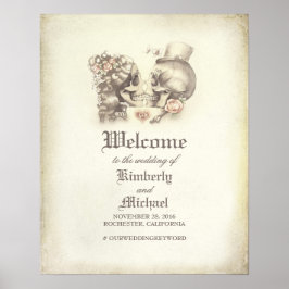 Dag van de Dode Sull Couple Wedding Welkomstteken Poster
