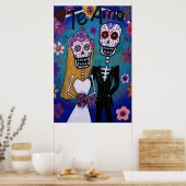 Dag van de dode Te Amo Wedding Couple Poster (Keuken)