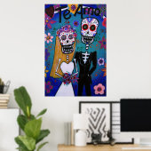 Dag van de dode Te Amo Wedding Couple Poster (Thuiskantoor)