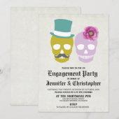 Dag van de Dode Verlovingsfeest Uitnodiging (Voorkant / Achterkant)