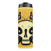 Dag van de Dode Vlinders Woodcut 1 Thermosbeker (Voorkant)